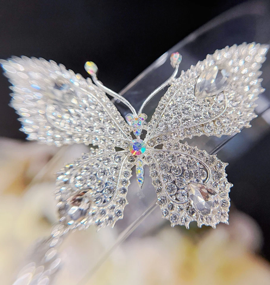 Butterfly Headband, Butterfly Costume Crown, Silver Hair Crown, Halo Party Crown - Image 2 of 4