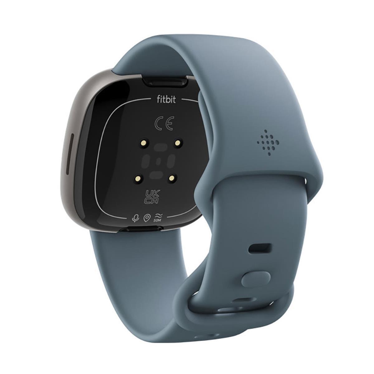 Fitbit Versa 4 Fitness GPS Smartwatch, Waterfall Blue/Platinum Aluminum