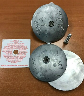 ANODE RUDDER TRIM TAB ZINC CAMP 70-R5 5-1/8''  SALTWATER PAIR ZINC ANODES BOAT 