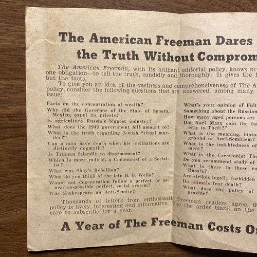 Publicidad De Colección “The American Freeman” Revista de Controversia Anuncio Suscripción - Imagen 5 de 16