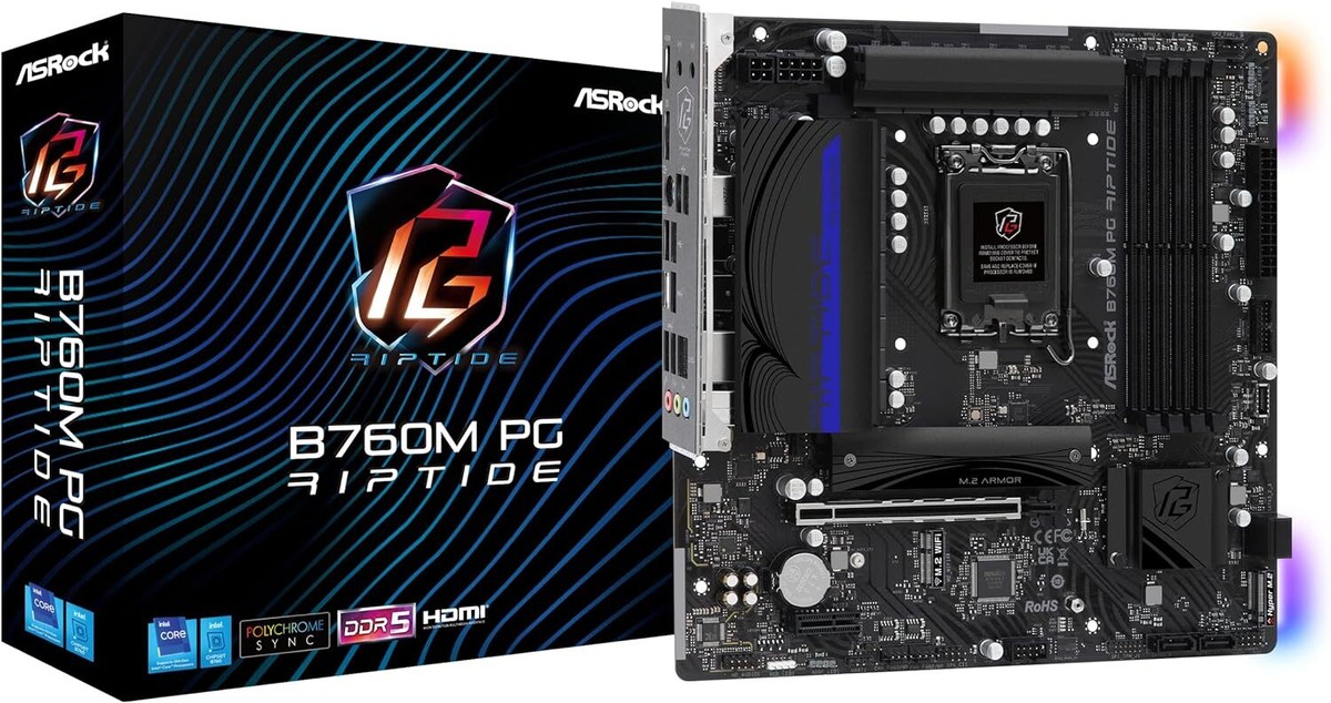 ASROCK Motherboard B760M PG RIPTIDE 12/ 13GEN CPU LGA1700 DDR5