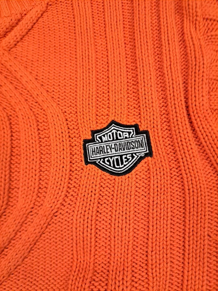 Suéter tejido Harley Davidson muestra no se vende logotipo naranja Foto 2 de 4