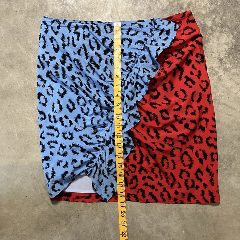 A.L.C. Gellar леопард животных печати многоцветный шелк оборки мини юбка женщин 10 - Изображение 4 из 4