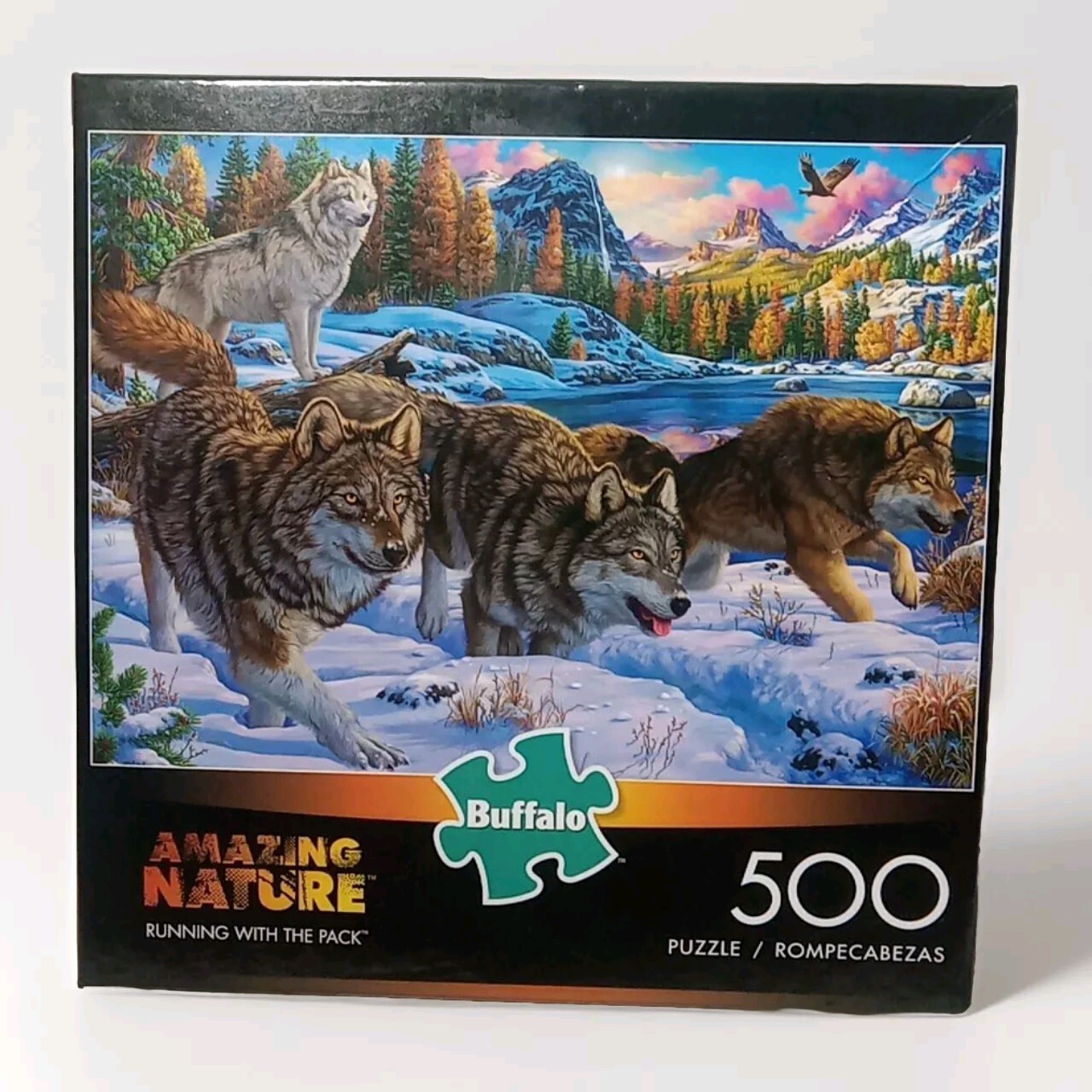 Amazing Nature Running with the Pack - 500 Piece Puzzle by Buffalo Games | NEW