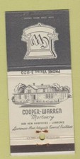 Matchbook Cover - Cooper Warren Funreal Home Lawrence WEAR 30 Strike