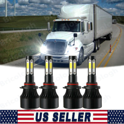 LED Headlight Bulbs Kit 4Side For International Truck Pro Star Prostar 2008-2016