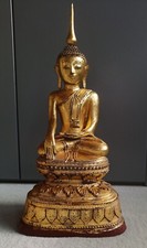 Buddha antica Cina vernice secca vuota - tecnica foglia oro birmana lacca 19. Secolo
