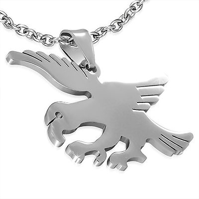 EDELSTAHL BIKER ANHÄNGER Flying EAGLE ADLER MITE KETTE PAC300