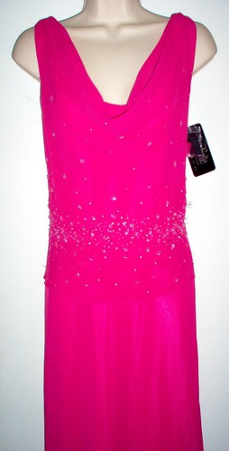 WOMENS DRESS SIZE 10 TALL PINK SLEEVELESS EMBELLISHED LA BELLE NWT RETAIL $240 - Picture 3 of 5