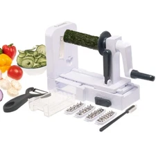 Lynworth Compact Foldable 5 Blade Vegetable Spiralizer Strands CS5-100 WHITE NEW