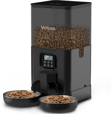 Automatic Cat Feeder for Two Cats, Double Pet Feeder with 2 Stainless Steel Bowl