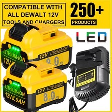 PACK 12V 8.0Ah Li-ion Battery / Charger For DeWalt DCB127-2 DCB120 DCB126 DCB122