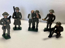 Lot Of 5 Vintage Barclays Manoil WW1 Soldiers