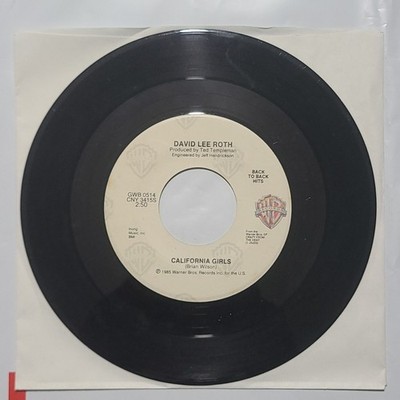 David Lee Roth ~ California Girls/ Just A Gigolo ~ Warner Bros. 45 RPM Record