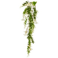 KüNstlicher MiniblatthäNgezweig, 2Er Set, Farbe Weiß, HöHe Ca.65 Cm