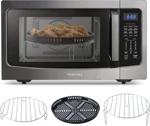 Toshiba 4-in-1 Air Fryer Micro-ondes 1.5 Cu Ft 1000W Capteur de convection noir