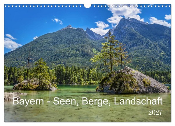 Calendar 2027 · US Version · Bavaria - Lakes, Mountains, Landscape (Wall Calenda-image