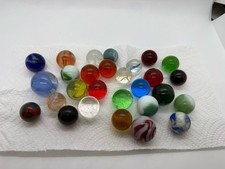 Vintage Glass Marbles Lot of 28 Various Mixed Styles, Sizes, And Colors .5  -1  
