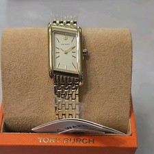 Tory Burch Eleanor Gold Rectangular Quartz Wristwatch TBW1089