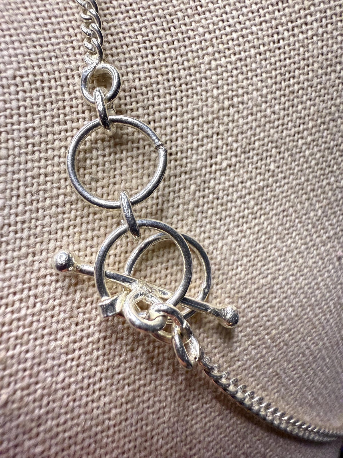 Sterling Silver Toggle Adjustable Red Orange Stat… - image 3