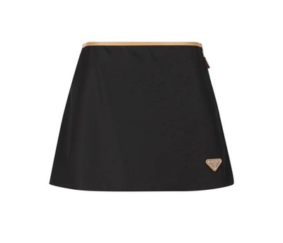 Prada Logo Patch Nylon Mini Skirt Sz 42 | eBay