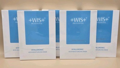 Lot of 5 +WIS+ Hyaluronic Acid Sheet Masks - 25 Pack Total - Fresh 2026 Stock!