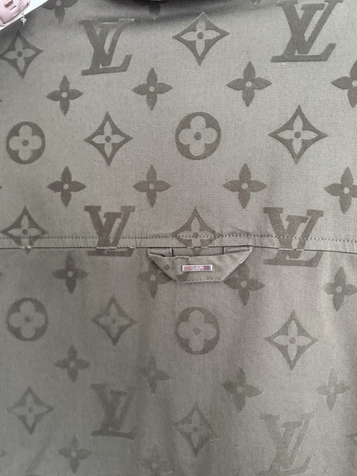 Louis Vuitton 2023 Army Green Full Print Overshirt Men’s Size M image 6
