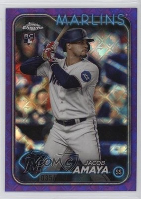 2024 Chrome Logofractor Edition Purple Refractor /250 Jacob Amaya Rookie RC 1g5d