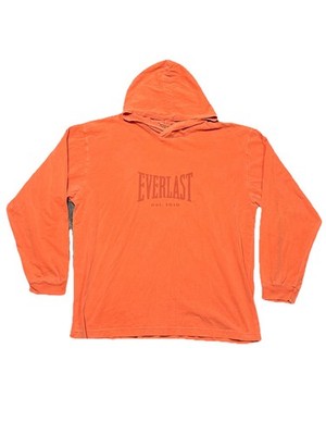 Vintage Everlast Hoodie Shirt XL Lightweight Gym Boxing USA 90s Faded Orange