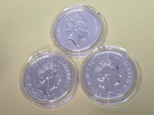 Royal Mint - 3 x 1 oz .999 Fine Silver Britannia Coin - 2019 Bullion in capsule