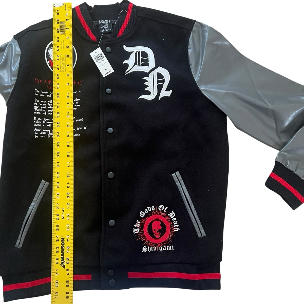 Death Note Embroidered Varsity Jacket BoxLunch Exclusive Size XL