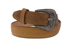 Kids Unisex Western Cowboy Belt Leather Tan Overlay Solid Cinto Vaquero