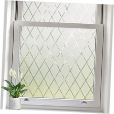 Window Privacy Film Glass Static Cling Lattice 47.2 x 78.7 inch Frosted