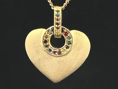 ANHÄNGER 925/-SILBER GELBGOLDPLAT. MIT DIAMANTEN (GES. CA. 0,16CT.) SCHMUCKJAGD - Bild 1 von 4