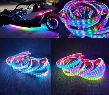 Double Row Color CHASING Strips Underbody Slingshot Lights 2PCS 4FT + 2PCS 6.5FT