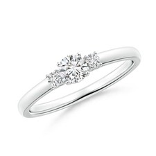 ANGARA 0.33 Ct Round Diamond Three Stone Engagement Ring in 14K Solid Gold