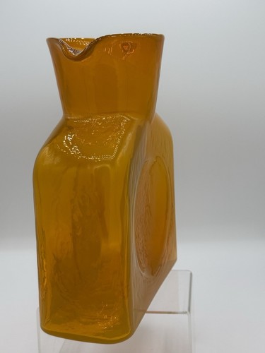 Blenko Experimental Canary Variant, 384 Water Bottle, Double Spout Pitcher - Picture 10 of 18