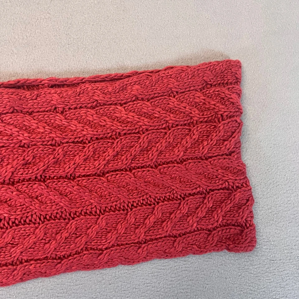 GH Bajo Cable Tejido Bufanda Rojo Granate Espiga Patrón Flecos Invierno Largo Nuevo con Etiquetas Foto 3 de 4