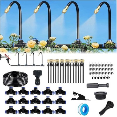 Automatisches Bewässerungssystem Garten 15m flexibel 360° Sprühdüsen Wassersp...