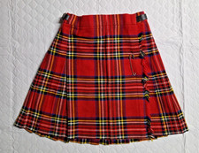 The Millshop Skirt Kilt Child Youth Size 18 Scotland Acrylic/Wool Pleat Plaid