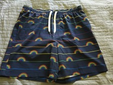 Sonoma Men's Board Shorts Blue With Rainbows Size Large EUC Mesh Lining
