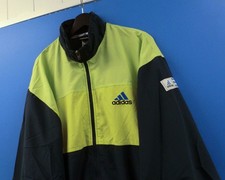 [L] Giacca da allenamento vintage Adidas Corporate Logo Line Tracktop rara anni 90 90 CLL