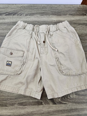 #ad Tommy Bahama Key Largo Cargo Shorts Men#x27;s Large Beige Drawstring Elastic Waist $18.00