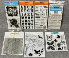 NEW Fiskars  More Clear Cling Stamps Birds Butterflies Alphabet Lot Of 7 NIP