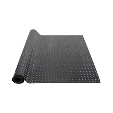 Diamond-Plate Rubber Flooring Roll, 3 mm x 4 ft x 6 4 x 6 FT, Black