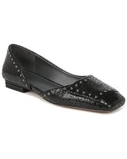 Franco Sarto Women's Tracy Square Toe Flat Ballet Black Embellished