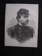 1894  Civil War 6.25" x 5" Print - 54th Massachusetts Colonel Robert G. Shaw