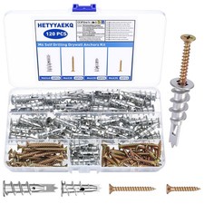 120 Sets Heavy Duty Self Drilling Plasterboard Fixings Metal Plaster Board Wall