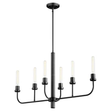 Sheridan - 6 Light Linear Chandelier In Soft Contemporary Style-21.25 Inches