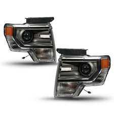For 2013-2014 Ford F-150 Hid/xenon Chrome Projector Headlight Left+right Pair